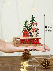 1 đồ trang trí bằng gỗ Giáng sinh, đồ trang trí bằng gỗ hình ông già Noel, người tuyết, đồ trang trí để bàn, đạo cụ trang trí không khí tiệc tùng, quà tặng Giáng sinh - Nhiều màu - Xem 5