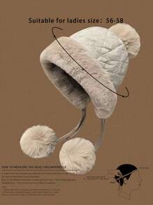 1 chiếc mũ trượt tuyết Unisex, mũ trùm tai chống lạnh kiểu Y2K, mũ len cách nhiệt đa năng thường ngày ngoài trời mùa đông, thích hợp để đi làm - mũ dệt kim - Xem 6