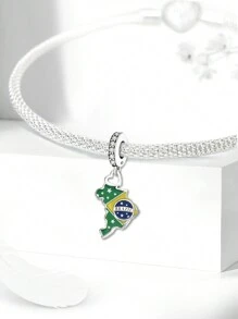 1 Stück modischer, versilberter brasilianischer Charm-Perle, passend für Frauen Armbänder und Armreifen, zum Selbermachen von Schmuck und Kombinieren mit täglichen Outfits, Schmuckdekoration für Mädchen