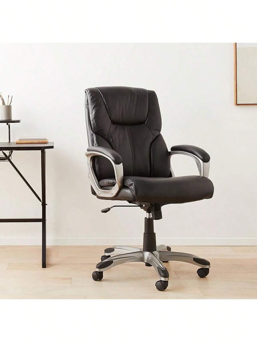 Basics Executive Home Office Desk Chair With Padded Armrests