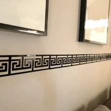 12入組20cm x 5cm / 7.87英寸 x 1.96英寸現代幾何鏡貼紙組合，時尚牆壁裝飾自粘亞克力腰線鏡貼紙，適用於客廳，臥室和浴室的可拆式易安裝家居裝飾 - 彩色 - 查看 5