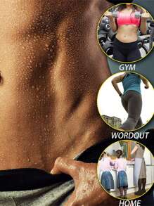 1pc, Outdoor Sports Women's Plastic Belt, Running Fitness Yoga Sweating Plastic Belt, Black Yellow Plastic Belt, Women's Pressure Sweating Bundle Belt, Waistband Belt, 2025 Summer, Waist Trainer(Suggest Purchasing According To The Size Chart Recommendations) - Black - View 7