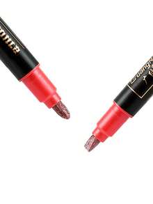 12/24 Bút dạ kim loại hai đầu, Bút dạ vẽ Graffiti tự làm, Bút sơn gốc nước có thể xóa được, Quà tặng cho bạn bè và bạn cùng lớp - Nhiều màu - Xem 8