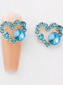 10/35 chiếc mặt dây chuyền trái tim Valentine đính đá trang trí móng tay, mặt dây chuyền trái tim nhiều màu sắc đính đá trang trí móng tay, pha lê và đá quý 3D sáng bóng cho móng tay Blingers - Nhiều màu - Xem 7