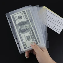 1 套 A5/A6/A7 透明 6 环活页夹/计划袋，带索引页的活页夹配件、硬币/文件夹、便携式旅行计划器和笔记本 - 套裝 - 查看 1