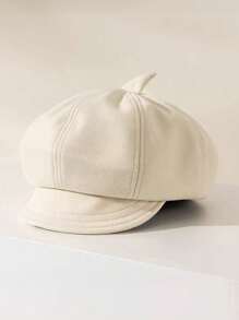 1 件装儿童纯色复古贝雷帽，男女通用可爱时尚艺术家帽，适合春秋季幼儿女孩男孩户外日常使用