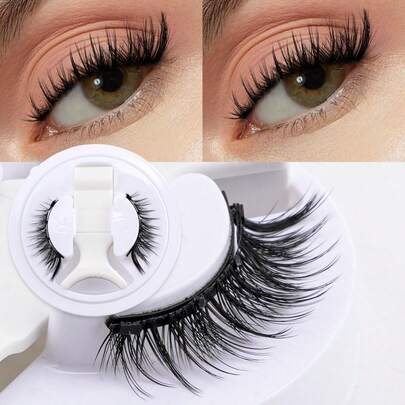 1 Pair Magnetic False Eyelashes With Magnetic Eyelash Clip, Natural Realistic Cross-Linked Faux Mink Delicate Lashes, Without Glue, Magnetic Design, Lightweight, Flexible, Suitable For Everyday Wear, Parties, Clubs And Beginners Strip Lashes, Lashes, Eyelashes, Fake Lashes