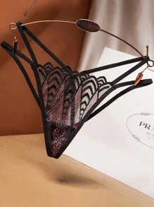 1-Piece Custom Christmas Ladies High Level Sexy Cutout High Slit Sparkly Thin Belt Seductive Thong Lingerie,Bridallingerie - Multicolor - View 2