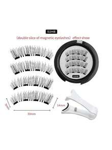 Bộ 1 mi giả từ tính, vẻ ngoài tự nhiên, không thấm nước, dễ đeo, gắn nhanh, không cần keo, đa năng khi đi du lịch, đeo hàng ngày, đám cưới, tiệc tùng, đi làm - màu đen - Xem 5