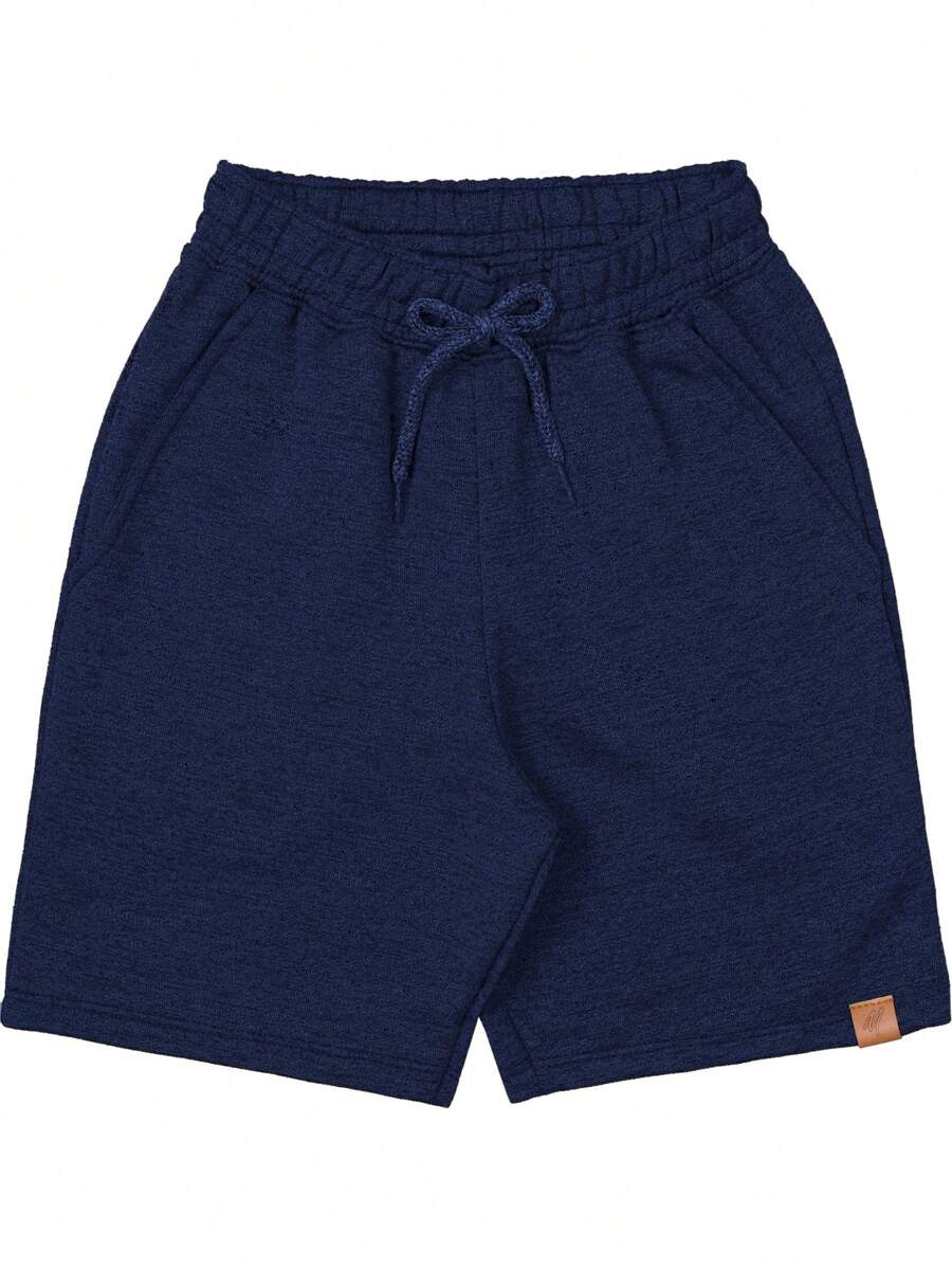 Kit With 3 Children's Shorts For Boys With 2 Sweatshirt Pockets - Blue - View 1