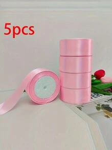(5 Cuộn) Ruy băng satin trang trí nhà bánh quà tặng đóng gói, Ruy băng dệt cho tiệc cưới nơ DIY hoa hồng thủ công, Giáng sinh - nhiều màu - Xem 14