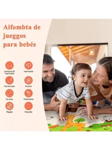 Tapete Para Gateo Bebe Multiuso De Juegos Seguridad1.8*1.5 M - Beis - Ver 4