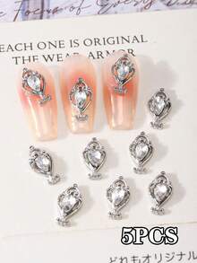 5件,10件,20件金银色欧美轻奢风格宫廷水滴镂空指甲合金钻复洛克简约百搭立体美甲装饰合金水钻指甲钻Y2k金属风格DIY美甲装饰指甲闪光金属钻石3D金属指甲钻，假指甲装饰配件指甲宝石美甲用品指甲饰物 - 彩色 - 查看 11