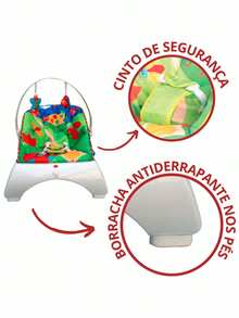 Padded Baby Bouncer Chair With Fun Sound And Vibration - 藍色 - 查看 5