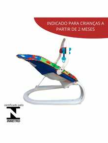 Padded Baby Bouncer Chair With Fun Sound And Vibration - 藍色 - 查看 6