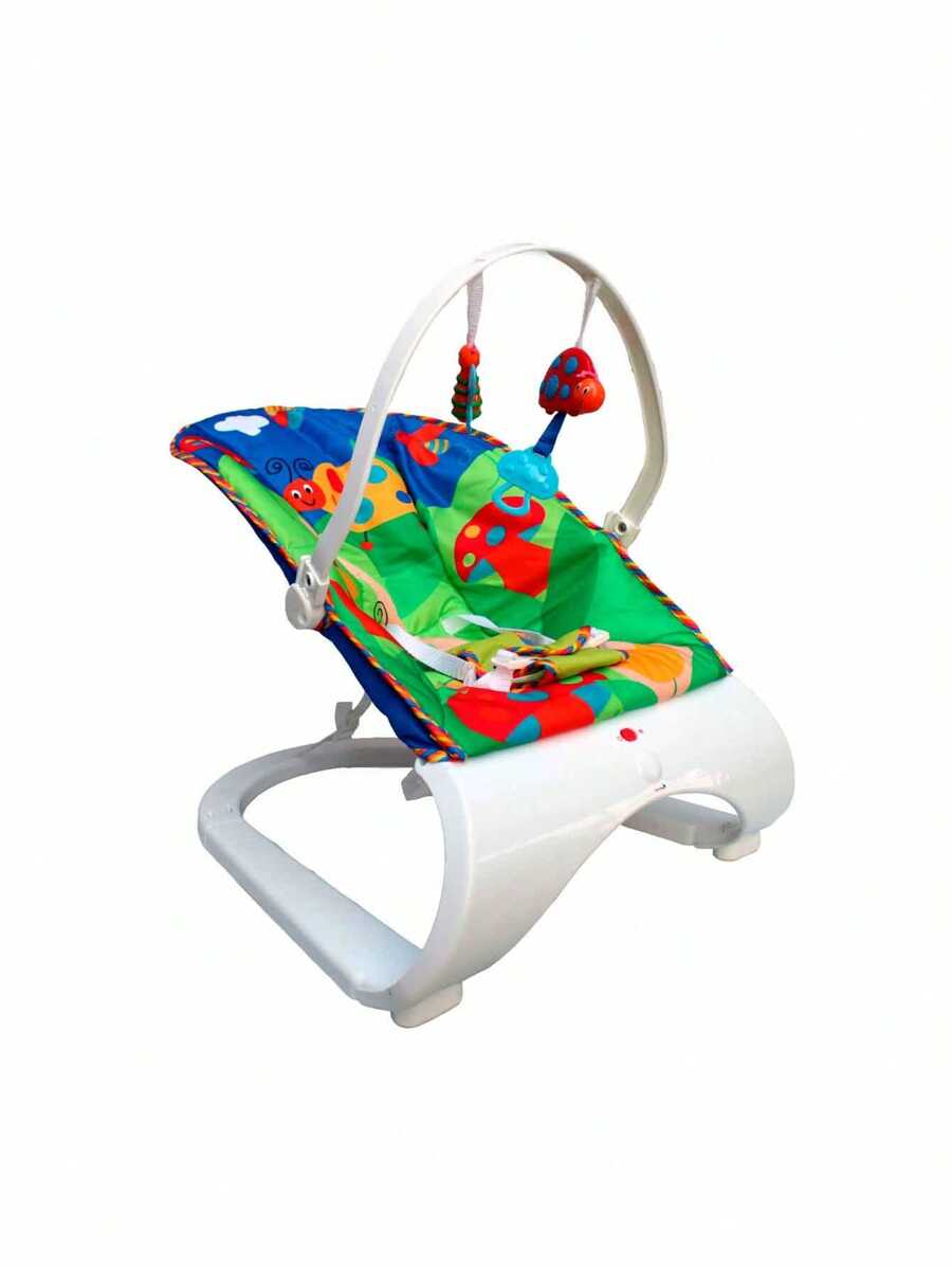 Padded Baby Bouncer Chair With Fun Sound And Vibration - 藍色 - 查看 1
