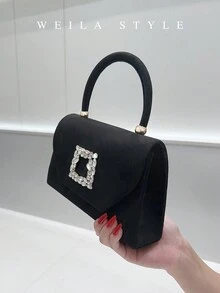 Versatile New Fashion Clutch Bag For Women, Elegant Rhinestone Decor Evening Bag For Formal Dress, Wedding, Bridesmaid