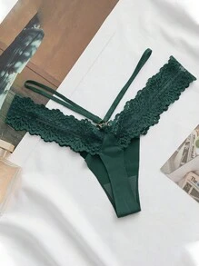 1-Piece Custom Christmas Lady Lace Stitching Seamless Delicate Thin Belt Sexy Thong Underwear For Women