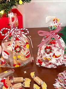20pcs Assorted Christmas Packaging Bags, Transparent Candy Wrapping Bags, Couples Holiday Gift Bags(Excluding Ropes) - Multicolor - View 2