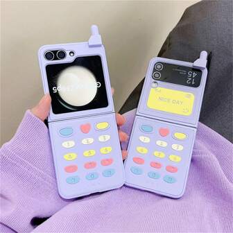 Apple Galaxy Z Flip 5/6 手机壳，游戏机风格手机壳，适用于三星 Galaxy Z Flip 3/4 可折叠手机