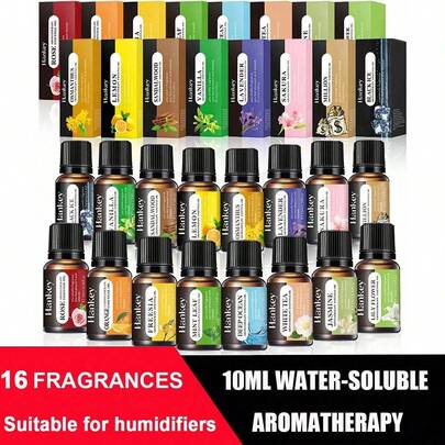 10ml 精油套装，天然芳香疗法油扩散器，石头加湿器汽车芳香疗法家庭芳香疗法油补充剂，秋季，冬季，蜡烛制作 - 新鲜割草，栀子花，玫瑰，檀香，芳香疗法精油