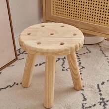 1 Stück kleiner Keks-Holzstuhl, Holzstuhl, Hocker, handgefertigt, für Spielzimmer, Schlafzimmer, Essen, Lesen, Spielen, Schuhwechsel Hocker