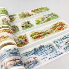 2 卷乡村风景和纸胶带，季节性装饰贴纸，适合剪贴簿、日记和手工制作 - 田園四季-夏 - 查看 3