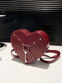 时尚百搭纯色高端女士手提包、手包、手提单肩包 - 紅色 - 查看 5