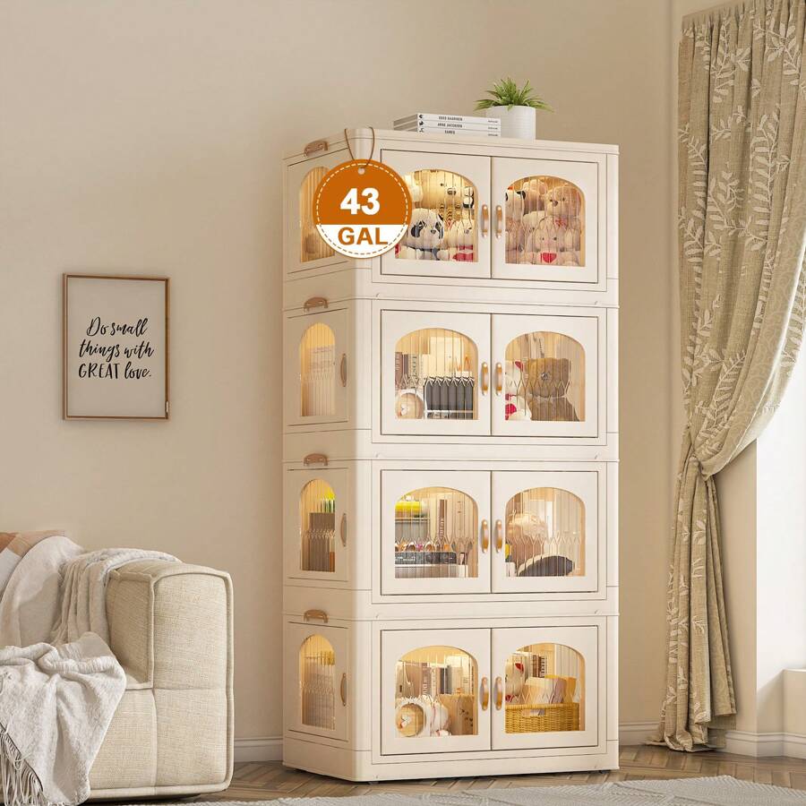 10.854 GAL Storage Bins With Lids, Foldable Large Stackable Storage