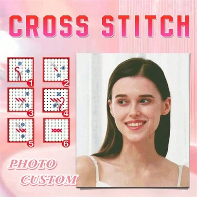 1 PC Custom Cross Stitch With Your Own Photos Customed Embroidery 11CT Wall Decoration And As A Gift For Friends Couple Family