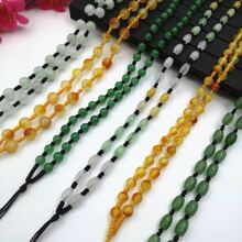 1Pc Natural Crystal Emerald Emerald Sweater Chain Rope, Men's And Women's Fashion Beaded Necklace Rope, All Hand-Woven, Black Transfer Beads Fashion Beaded Rope,DIY Pendant Accessories, Family Gifts, Christmas And Various Holiday Party Gifts, Crystal Gifts