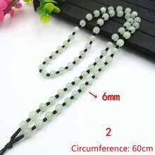 1Pc Natural Crystal Emerald Emerald Sweater Chain Rope, Men's And Women's Fashion Beaded Necklace Rope, All Hand-Woven, Black Transfer Beads Fashion Beaded Rope,DIY Pendant Accessories, Family Gifts, Christmas And Various Holiday Party Gifts, Crystal Gifts