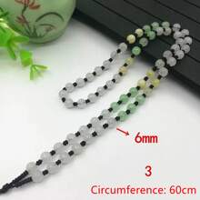1Pc Natural Crystal Emerald Emerald Sweater Chain Rope, Men's And Women's Fashion Beaded Necklace Rope, All Hand-Woven, Black Transfer Beads Fashion Beaded Rope,DIY Pendant Accessories, Family Gifts, Christmas And Various Holiday Party Gifts, Crystal Gifts
