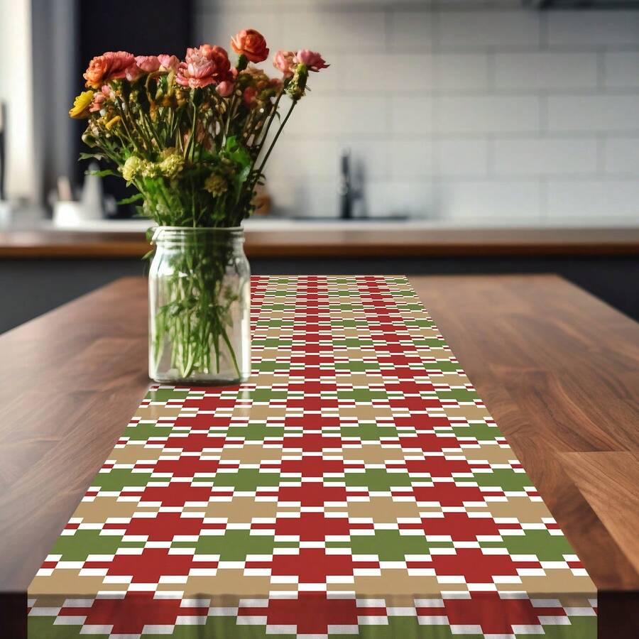 Trilho de Mesa Caminho Natal Retangular Microfibra 35cm x 2,20m - TRM-NAT0004 - Visão 1
