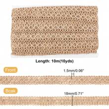 1Roll Braided Burlap Ribbon 10m Gimp Braid Trim Lace Ribbon Rustic Hessian Ribbon Upholstery Trim Woven Jute Rope Ribbon For Costume Hat Shoes Chair Wine Bottles 18mm Wide Best Gifts - Gold - View 2