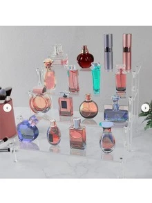 1PC化妆品护肤品展示架透明多层手摇盲盒阶梯式收纳货架储物展示架口红香水收纳展示架 - 彩色 - 查看 4