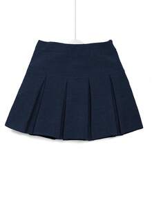 Plain Color Casual Versatile Women Pleated Skirt