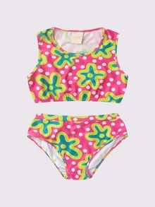 4 Piece Beachwear Kit For Girls, Bikini, UV Protection 50+ - Nhiều màu - Xem 4
