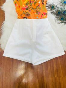 Women Shorts - Burnt Orange - View 1