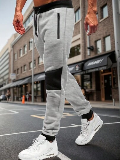 1 pezzo Pantaloni da uomo stile boyfriend, regolabili con lacci, comodi, alla moda, adatti per lavoro, tempo libero, jogging, fitness, tuta
