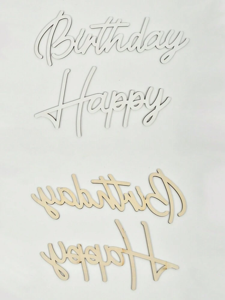 Cartel De Madera "Happy Birthday" – Letras De Madera Sin Acabar – Decoración Para Fiestas Y Banquetes