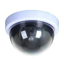 1 pièce Fausse caméra de  réaliste, caméra semi-dôme simulée, étanche pour intérieur/extérieur avec voyant LED rouge clignotant, convient pour la maison et les entreprises