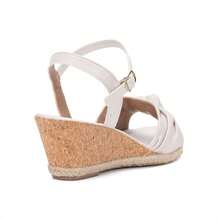 Domidona Women's Wedge Style Sandal With Bow Strap - 白色 - 查看 4