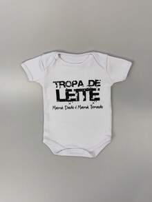 Baby Bodysuit Short Sleeve Phrases Unisex 100% Cotton - trắng - Xem 2
