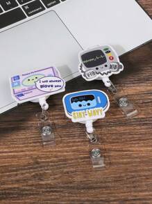 1 pieza Carrete retráctil giratorio con clip fácil de tirar, portabadges retráctiles con clip, carrete de identificación con clip lindo para enfermera, médico, estudiante, reunión, escuela, oficina