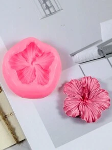 1/12 件五瓣扶桑花硅胶模具 DIY 粘土手工艺品手机壳装饰首饰铸造配件滴塑模具 - 粉色 - 查看 10