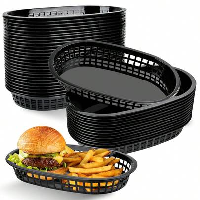5/10pcs Food Storage Baskets, Used For Home, Outdoor, Picnic, Party, Snack Trays, Fruit & Bread Holder