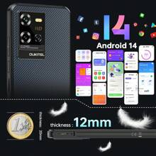 OUKITEL WP50 解锁版 5G 智能手机，16GB 内存 + 256GB 存储，6.6 英寸显示屏，4800 万像素摄像头，6500mAh 电池，双卡双待，Android 14 系统，IP68/IP69K 防水，支持 NFC/GPS/T-Mobile（欧盟版） - 黑色 - 查看 7