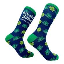 Men's Worlds Tallest Leprechaun Socks Funny St Paddys Day Tale Joke Footwear Funny Graphic Socks Comfortable Fitted Spandex Cotton - Multicolor - View 1