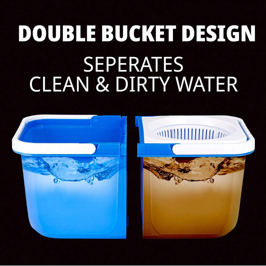 Lightweight Spin Mop And Bucket With Wringer Microfiber Mop Head Floor